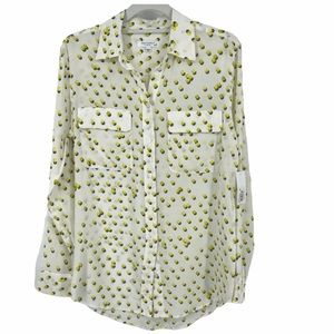 Equipment Signature Tennis Balls Silk Blouse